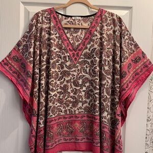 Spense Pink and Cream Paisley Tunic Top